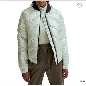 NWT NOIZE Padded Bomber Jacket, Mint Metallic